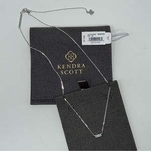 KENDRA SCOTT Juliette Silver Pendant Necklace in White Crystal NWT